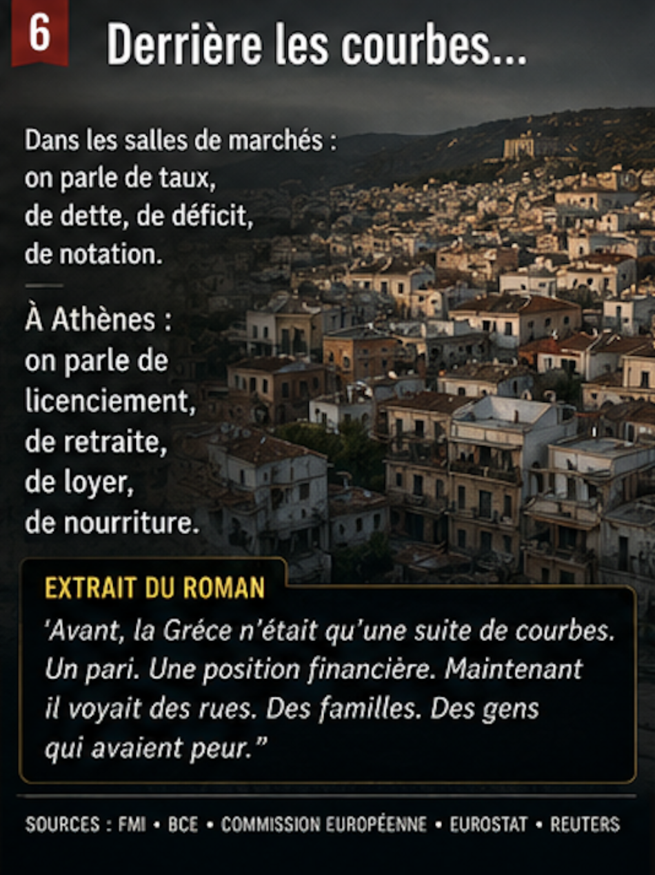 Athènes vue derrière les courbes financières